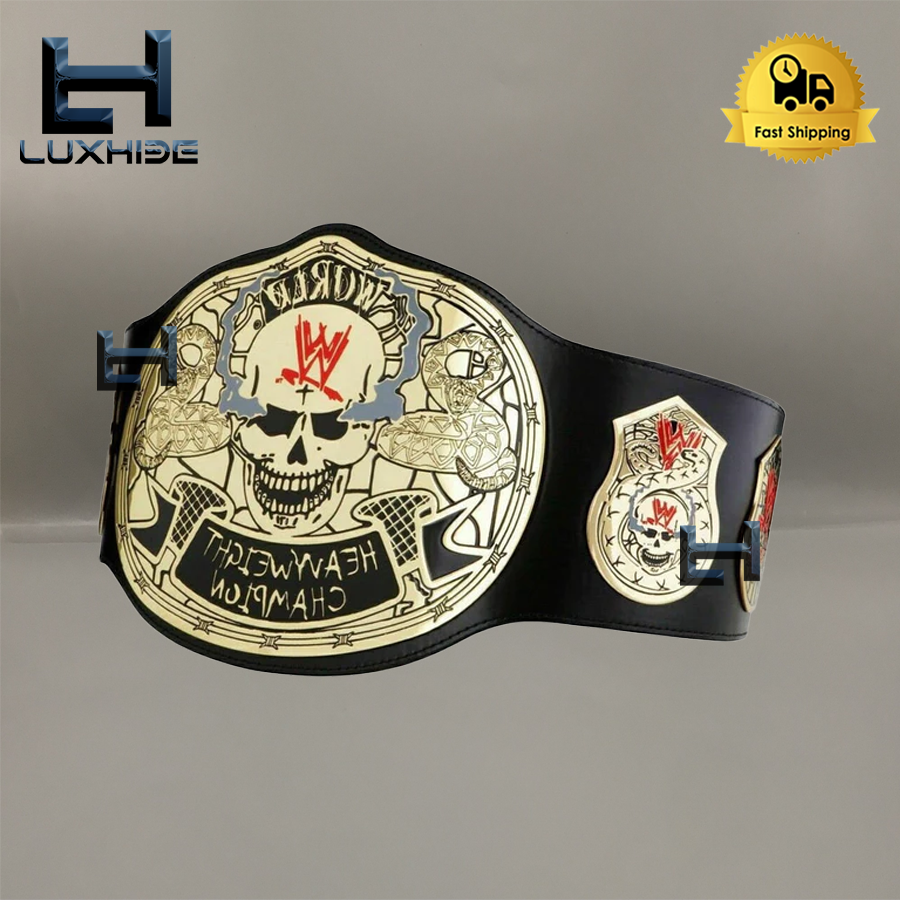 Smoking Skull Stone Cold Championship Belt Wrestling 2mm Brass